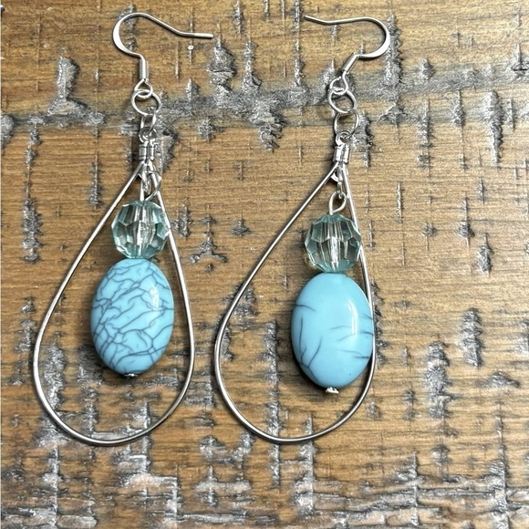 Beautiful Blue Dangle Earrings - Picture 2 of 8